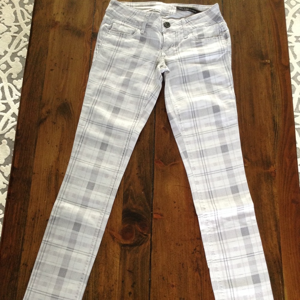 Black Orchid Denim Plaid Print Jean